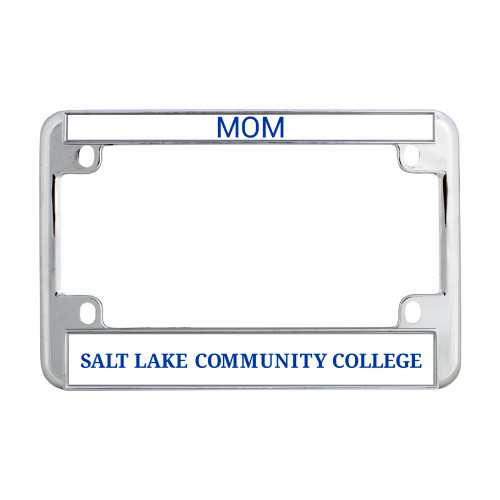  Metal Motorcycle License Plate Frame in Chrome - Flat Word Mark