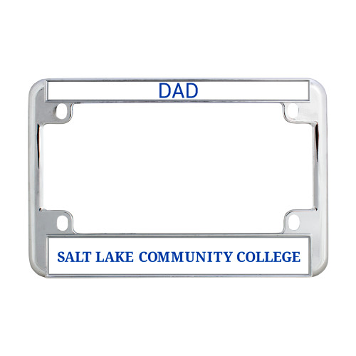  Metal Motorcycle License Plate Frame in Chrome - Flat Word Mark