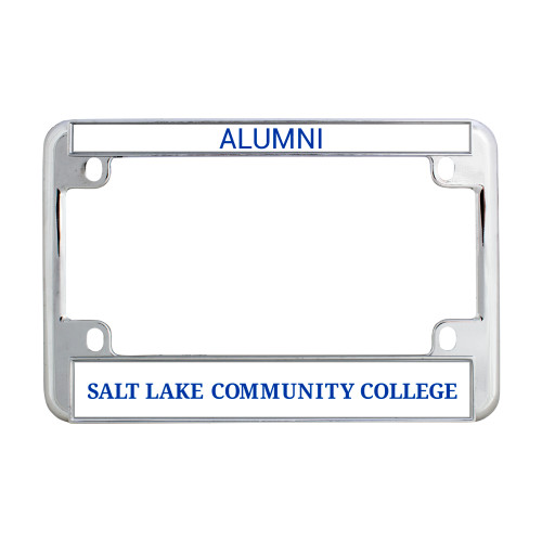  Metal Motorcycle License Plate Frame in Chrome - Flat Word Mark