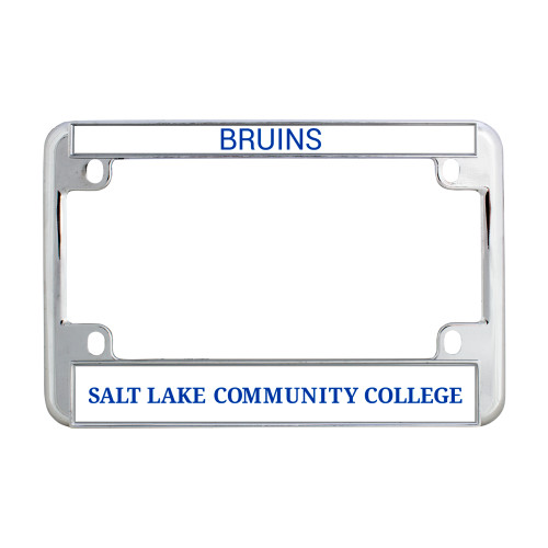 Metal Motorcycle License Plate Frame in Chrome - Flat Word Mark