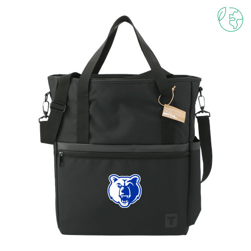  Tranzip Black Recycled Computer Tote - Bear Head