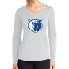 Thumbnail image for  Womens White Performance Long Sleeve V Neck Shirt