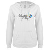 Thumbnail image for  ENZA Womens White V Notch Raw Edge Fleece Hoodie