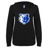 Thumbnail image for  ENZA Womens Black V Notch Raw Edge Fleece Hoodie