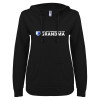 Thumbnail image for  ENZA Womens Black V Notch Raw Edge Fleece Hoodie