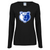 Thumbnail image for  Womens Black Long Sleeve V Neck Tee 