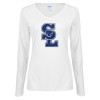 Thumbnail image for  Womens White Long Sleeve V Neck Tee