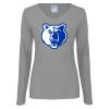 Thumbnail image for  Womens Grey Long Sleeve V Neck Tee 