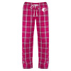 Thumbnail image for  Womens Dark Fuchsia/White Flannel Pajama Pant