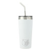 Thumbnail image for  Faye White Vacuum Tumbler w/ Stainless Steel Straw 20 oz