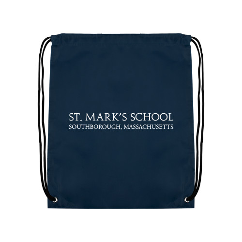  Navy Drawstring Backpack - St. Marks Wordmark