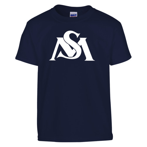  Youth Navy T Shirt - SM Athletics Interlock