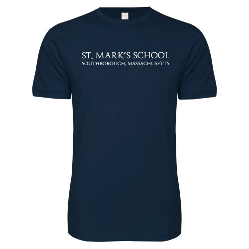  Next Level Navy SoftStyle T Shirt - St. Marks Wordmark