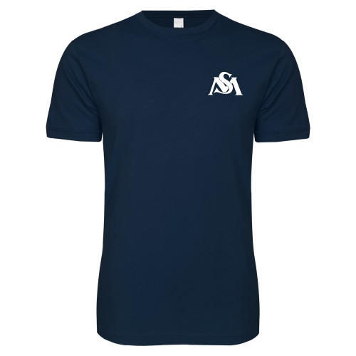  Next Level Navy SoftStyle T Shirt - SM Athletics Interlock