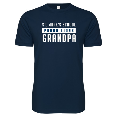  Next Level Navy SoftStyle T Shirt - Proud Grandpa