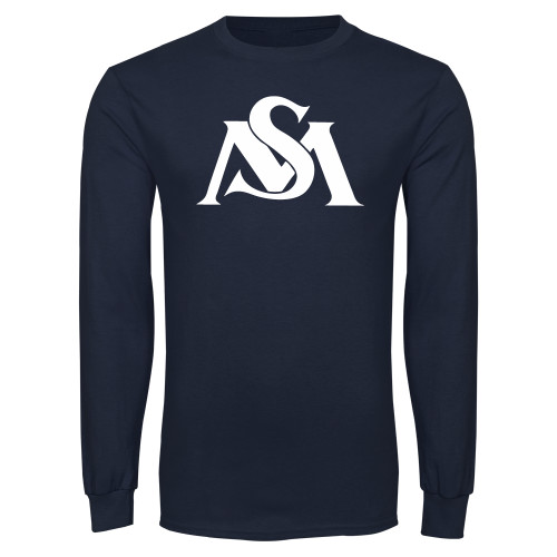  Navy Long Sleeve T-Shirt - SM Athletics Interlock