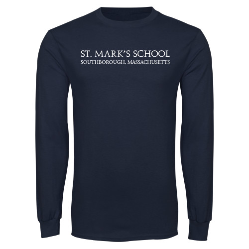  Navy Long Sleeve T-Shirt - St. Marks Wordmark