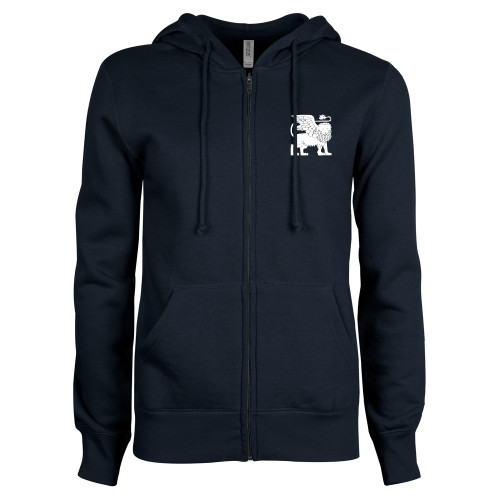  ENZA Womens Navy Fleece Full Zip Hoodie - Lions