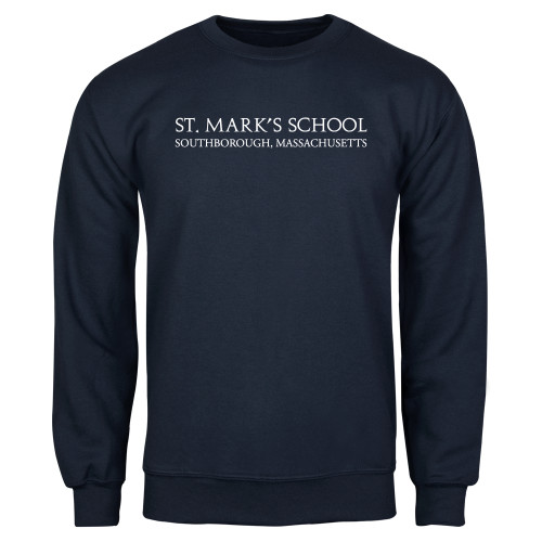  Navy Fleece Crew - St. Marks Wordmark