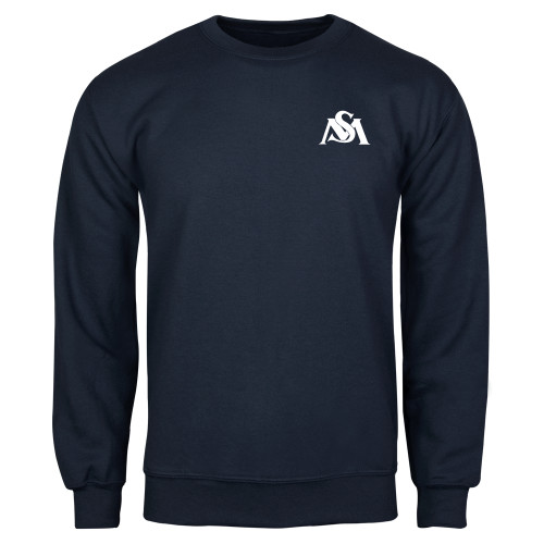  Navy Fleece Crew - SM Athletics Interlock
