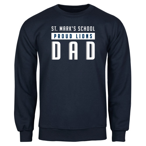  Navy Fleece Crew - Proud Dad