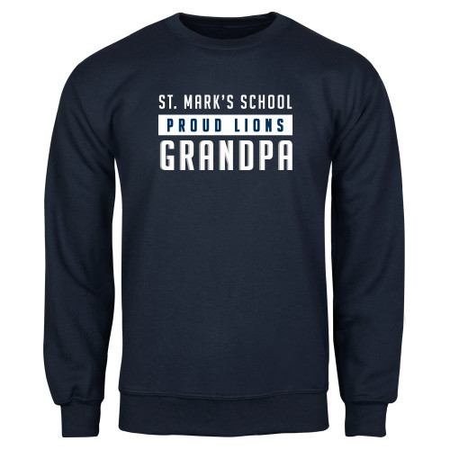  Navy Fleece Crew - Proud Grandpa