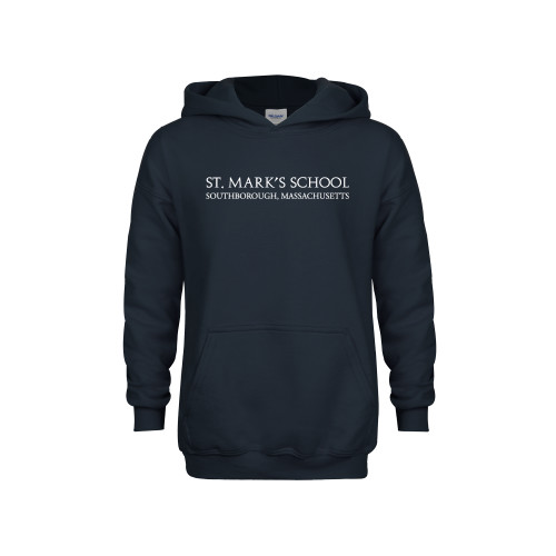  Youth Navy Fleece Hoodie - St. Marks Wordmark