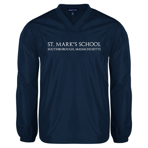 St Marks Navy V Neck Raglan Windshirt