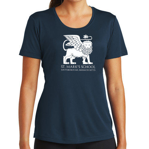  Womens Navy Performance Tee - St. Marks Southborough