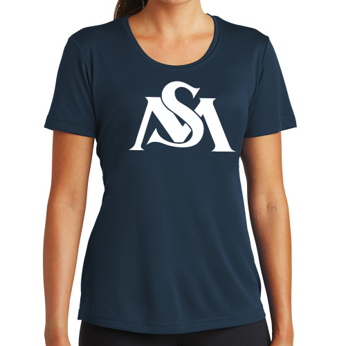  Womens Navy Performance Tee - SM Athletics Interlock