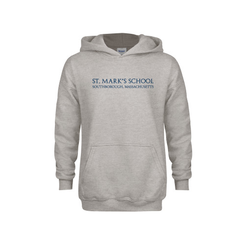  Youth Grey Fleece Hood - St. Marks Wordmark