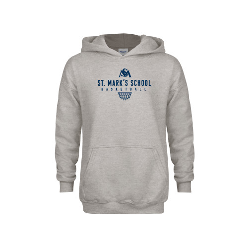  Youth Grey Fleece Hood - St. Marks Basketball