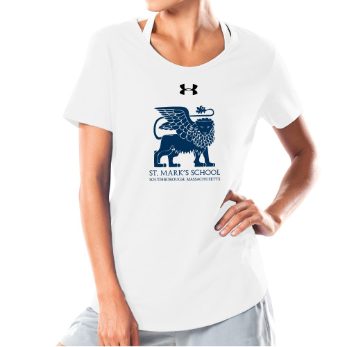 Under Armour Womens White Charged Cotton Tee - St. Marks Southborough