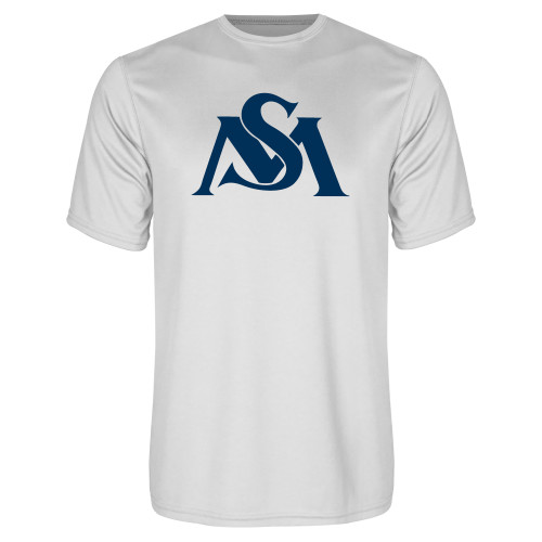  White Performance Tee - SM Athletics Interlock