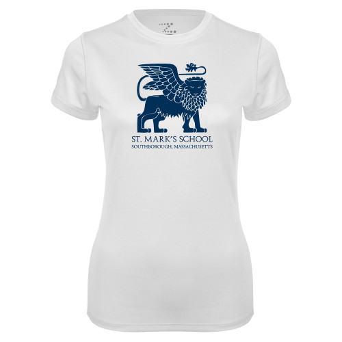  Womens White Performance Tee - St. Marks Southborough