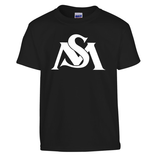  Youth Black T Shirt - SM Athletics Interlock
