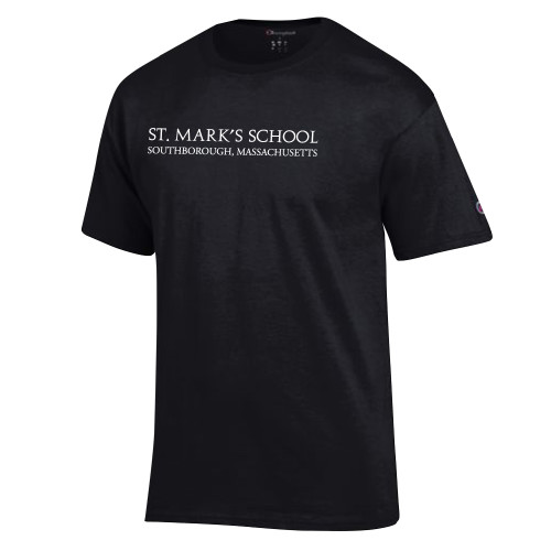 Champion Black T Shirt - St. Marks Wordmark