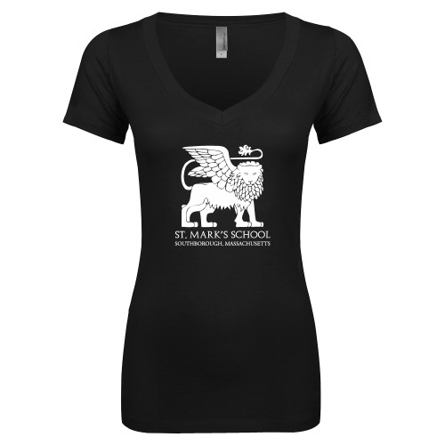  Next Level Womens Black Ideal V Tee - St. Marks Southborough