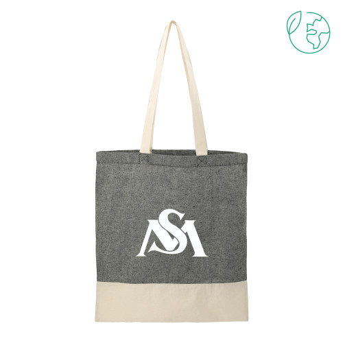  Split Recycled Black Cotton Twill Convention Tote - SM Athletics Interlock
