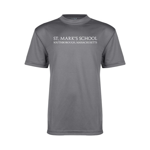  Youth Performance Grey Concrete Tee - St. Marks Wordmark