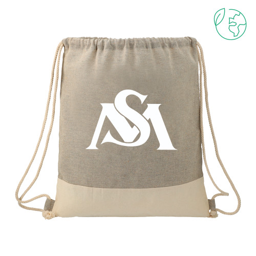  Split Recycled Cotton Grey/Natural Drawstring Bag - SM Athletics Interlock