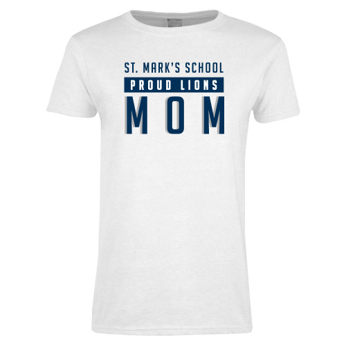  Womens White Short Sleeve Tee - Proud Mom