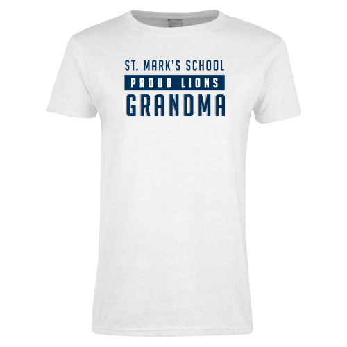  Womens White Short Sleeve Tee - Proud Grandma