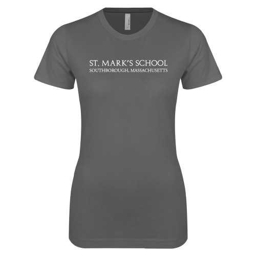  Next Level Womens Charcoal Boyfriend Tee - St. Marks Wordmark