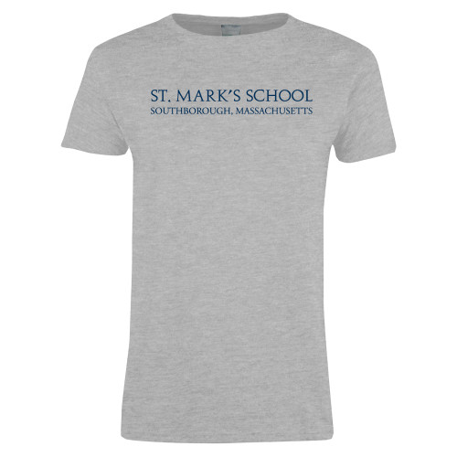  Womens Grey Short Sleeve Tee - St. Marks Wordmark