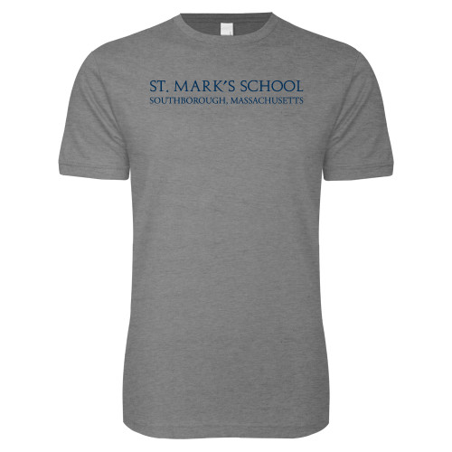  Next Level Heather Grey SoftStyle T Shirt - St. Marks Wordmark