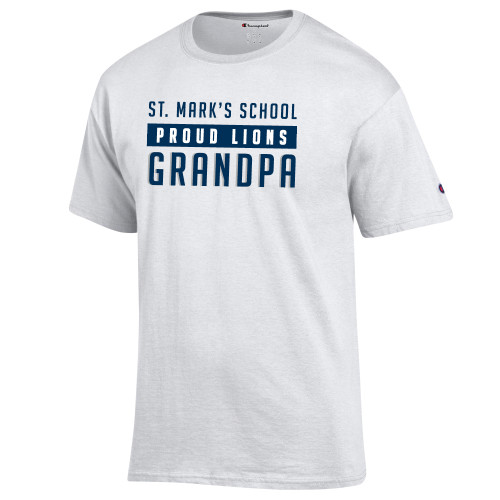  Champion White T Shirt - Proud Grandpa