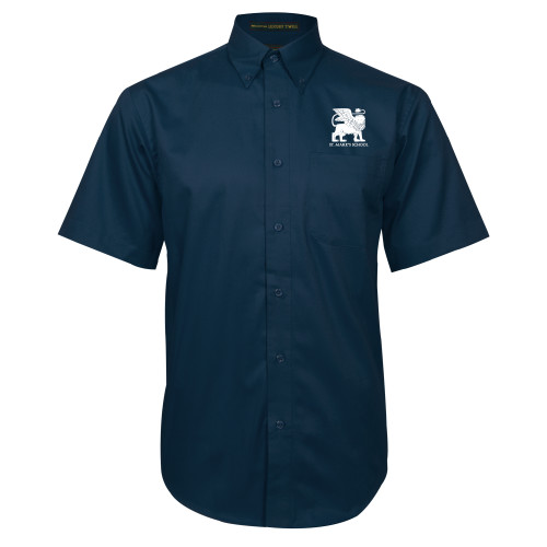  Navy Twill Button Down Short Sleeve - Lions St. Marks