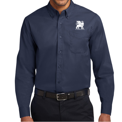  Navy Twill Button Down Long Sleeve - Lions St. Marks