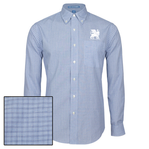  Navy Plaid Long Sleeve Button Down - Lions St. Marks